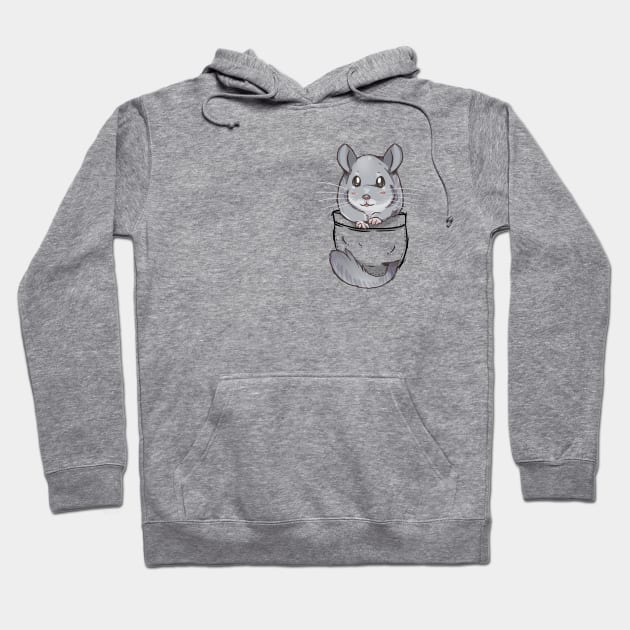 Pocket Cute Grey Chinchilla Hoodie by TechraPockets